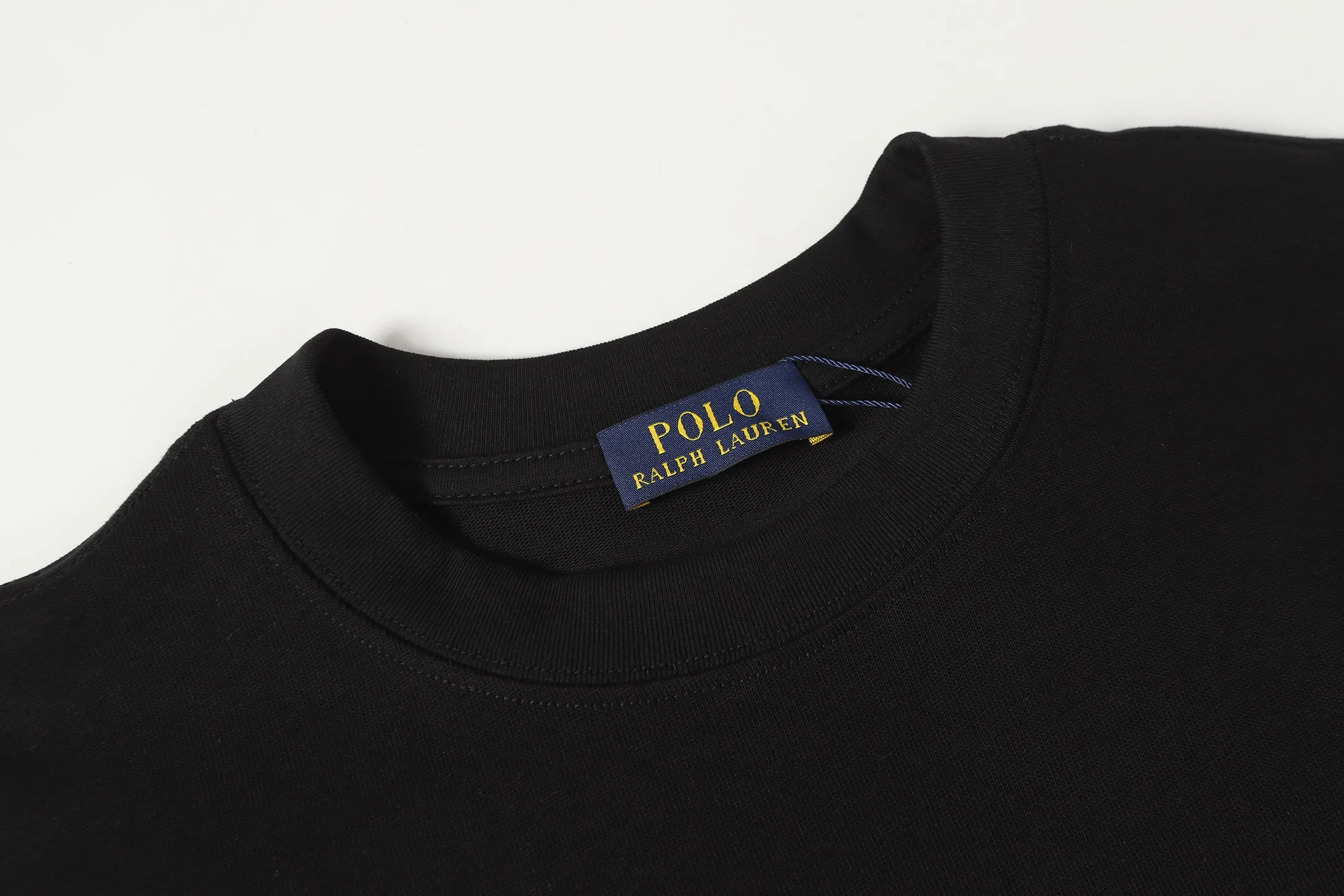 P140 💰 Actual pictures [High-end quality] Code: 8910# Color: Black White Size: S to XXL 2026ss New Ralph Lauren 320g customized fabric Round neck short sleeves Special embroidery Burnt patch Loose version for men and women